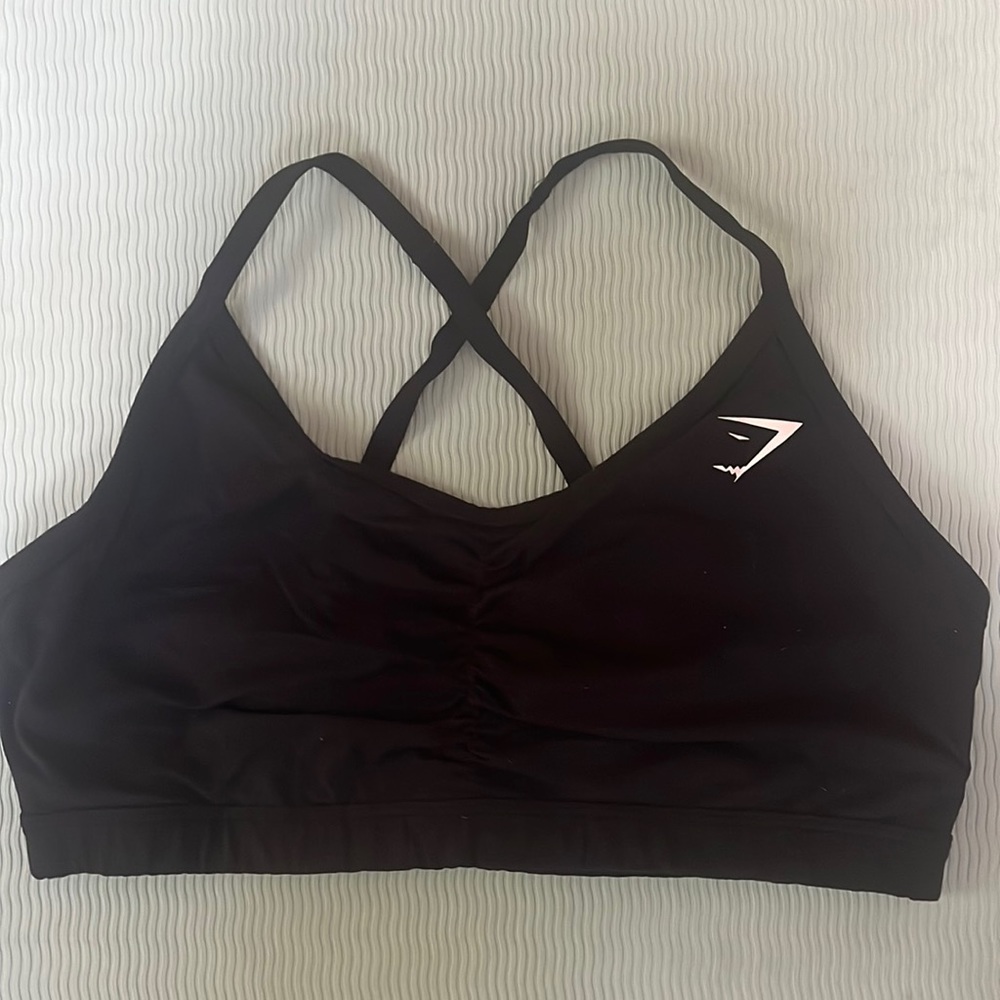 Gymshark Ruched Training Sports Bra - black